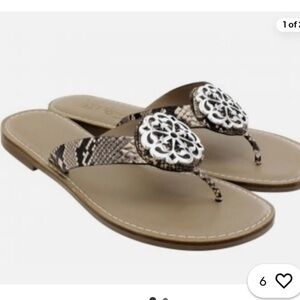 Like new Alice python print leather flip-flops by Brighton